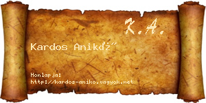 Kardos Anikó névjegykártya
